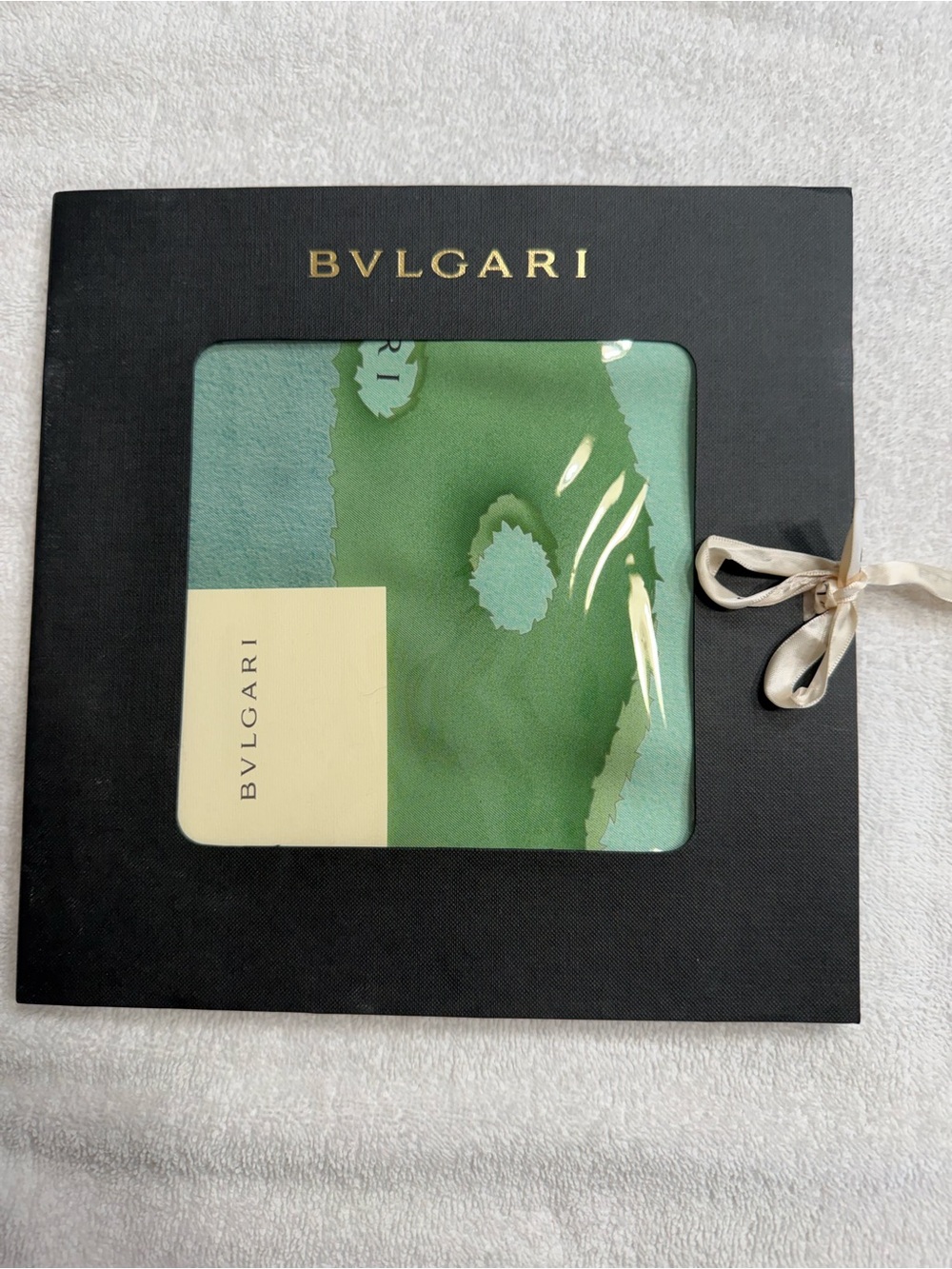Bulgari Mint and Sage Topiary Silk Scarf